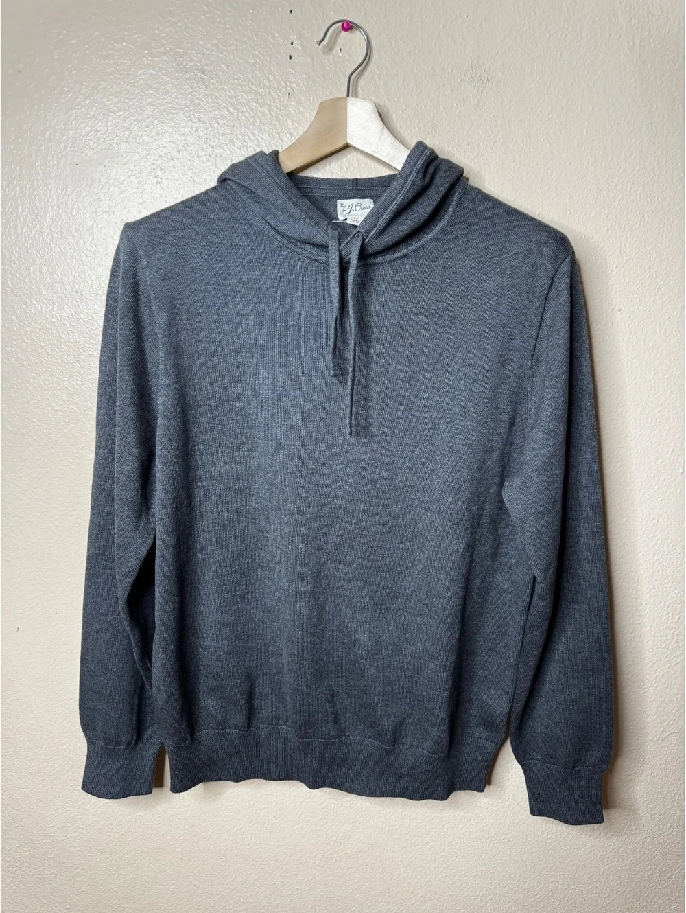 J.Crew Hoodies Men’s Large Gray Cotton Cashmere Knit Pullover NWT